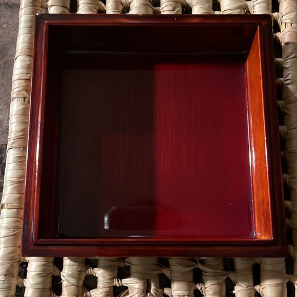 Vintage Lacquer 2 Piece Mother of Pearl Inlaid Box - Picture 4 of 8